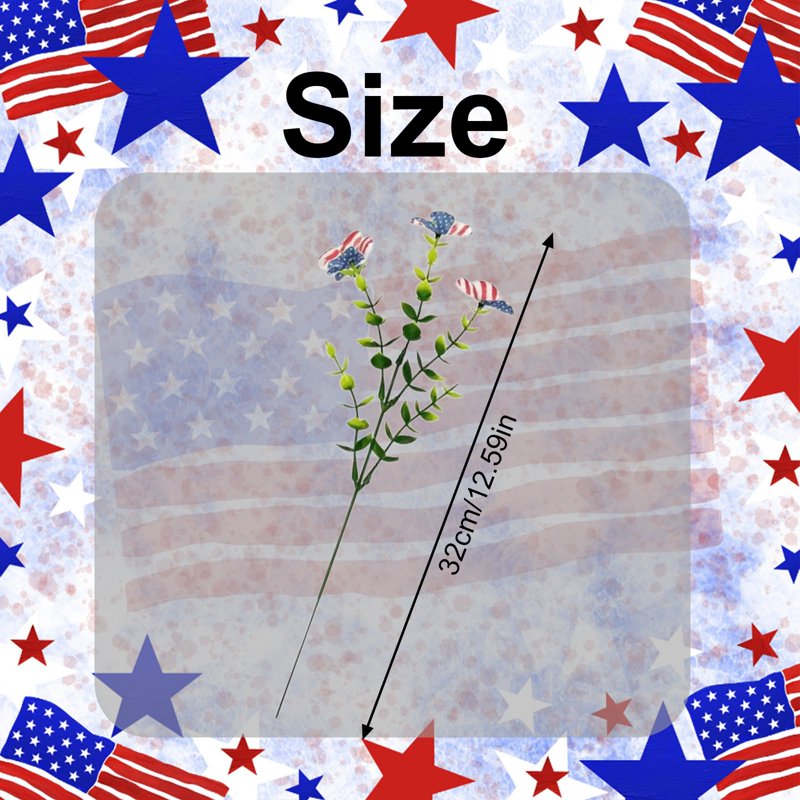 Patriotic Artificial Flower Bouquet 10-Pack - Red White Blue Independence Day Decor