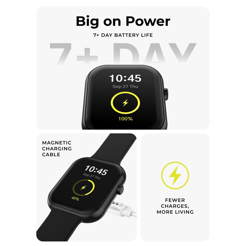 Unisex Rectangular Smart Watch with Interchangeable Silicone Strap - Fitness & Health Tracking