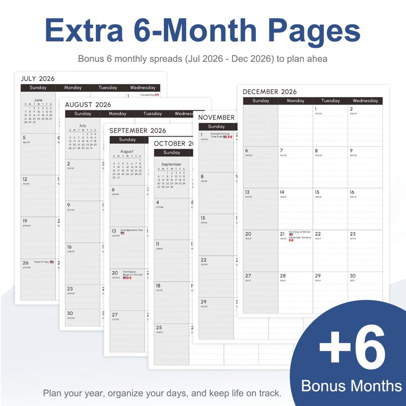 2027 Weekly Monthly Planner Notebook with Tabs - Durable Hardcover, Compact Size