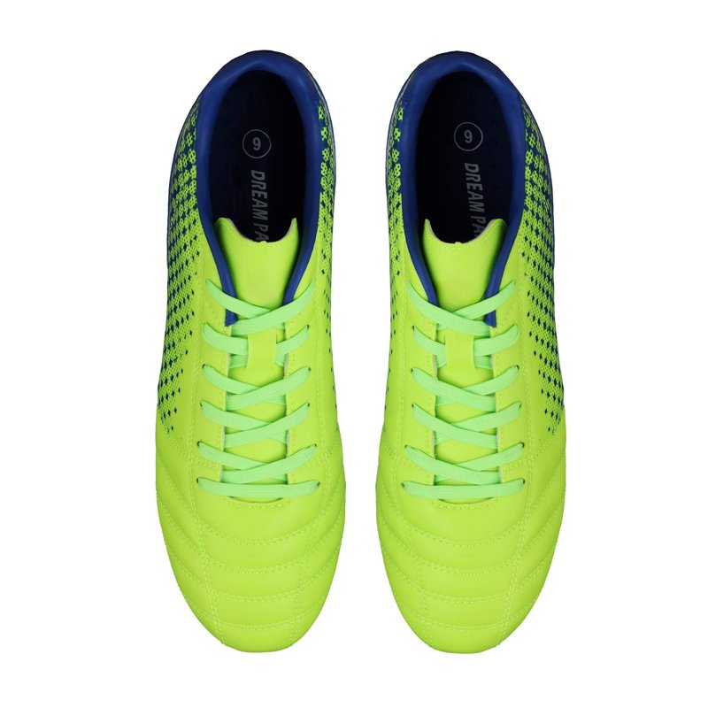 Dream Pairs Men's Firm Ground Soccer Cleats - Royal Blue/Neon Green, 10.5W, Wide