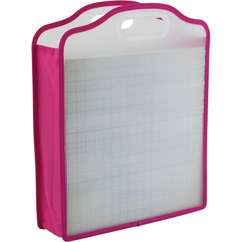 Pink Paper Folio for 12x12 Inch Paper Storage - Sturdy & Portable Organizer
