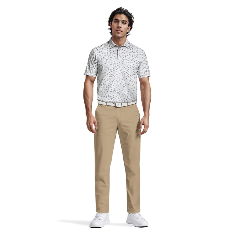 Men's Performance Polo Shirt with Moisture-Wicking Sun Protection - Multiple Colors & Sizes