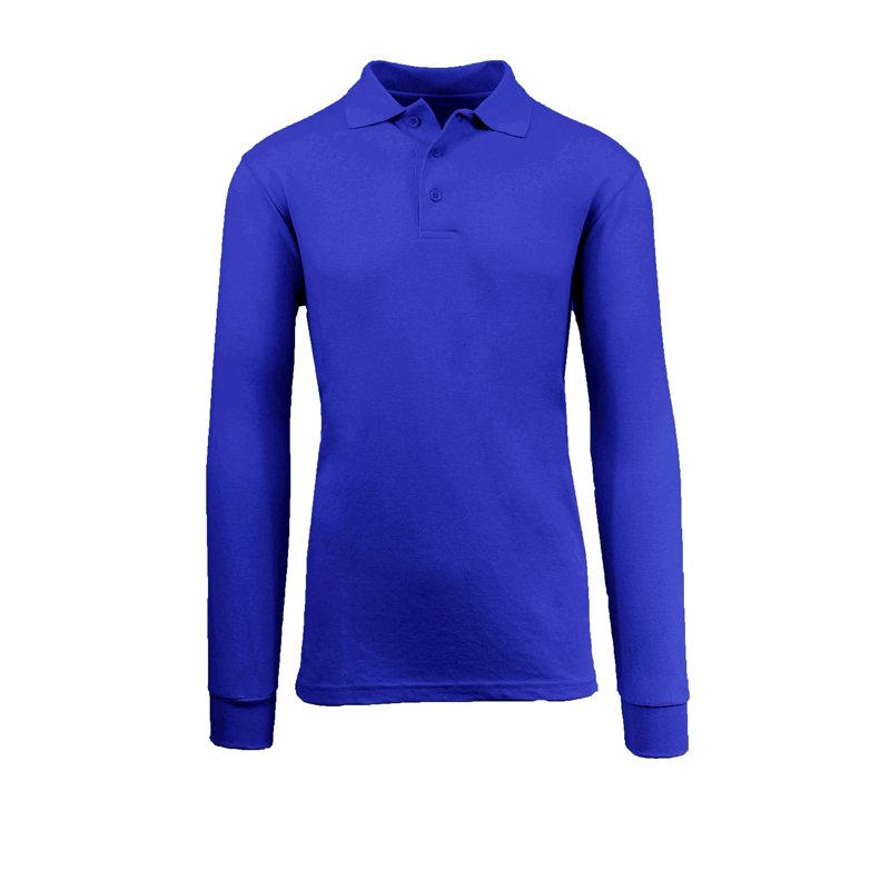 Men's Long Sleeve Polo Shirts - Breathable Cotton Blend, Tailored Fit