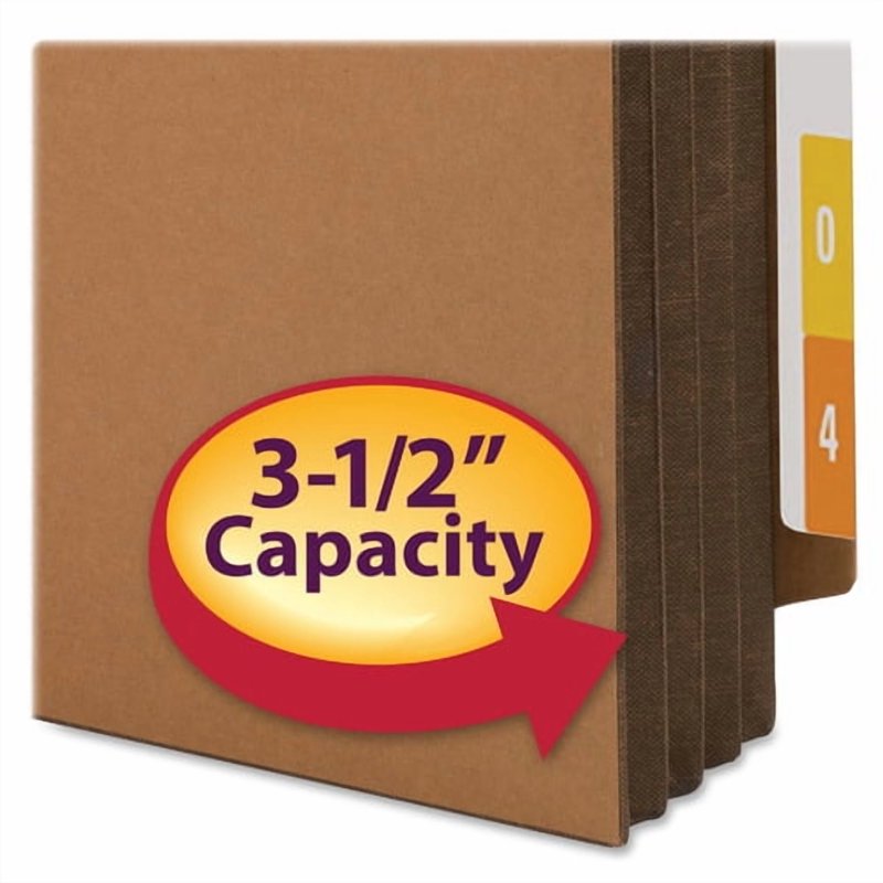 Reinforced Legal File Pocket with Straight End Tab 3.5 Inch Expansion - Redrope