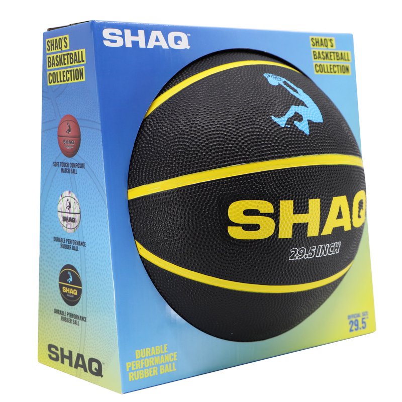 Official Size 29.5 Inch Basketball - Performance Rubber, Black & Yellow