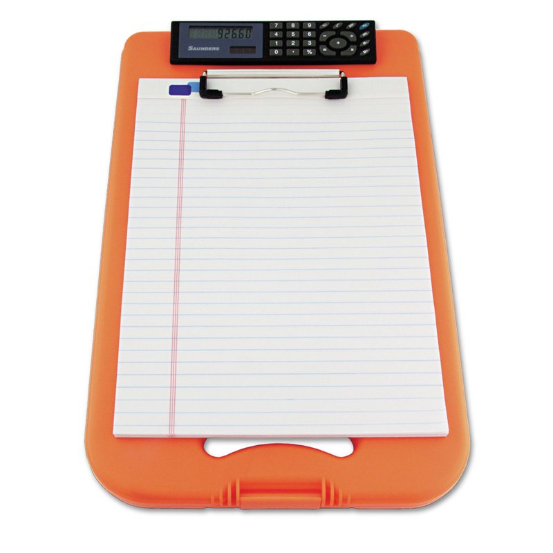 Heavy-Duty Storage Clipboard with Built-In Calculator - Hi-Vis Orange