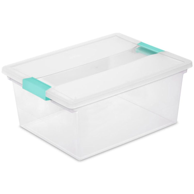 Sterilite Deep Clip Storage Box - Clear Plastic, Set of 1