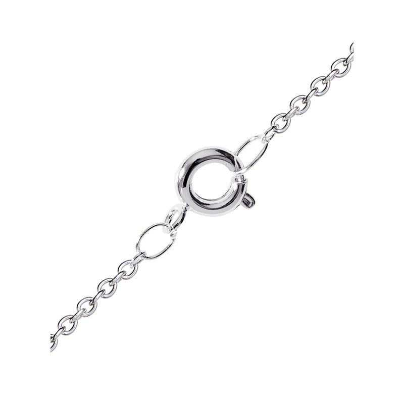 Sterling Silver Dolphin Pendant Necklace with Crystals - 18 Inch Chain
