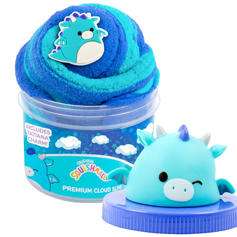 Squishmallows Cloud Slime Set - Assorted Fluffy Scented Jars with Charms