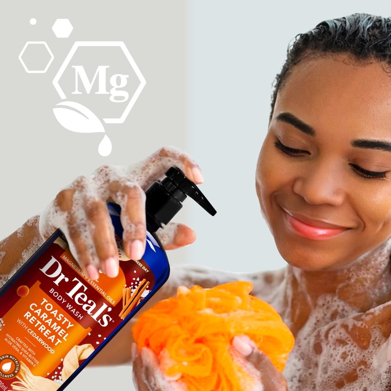 Dr Teal's Caramel Body Wash with Epsom Salt - Hydrating & Nourishing, 24 fl oz