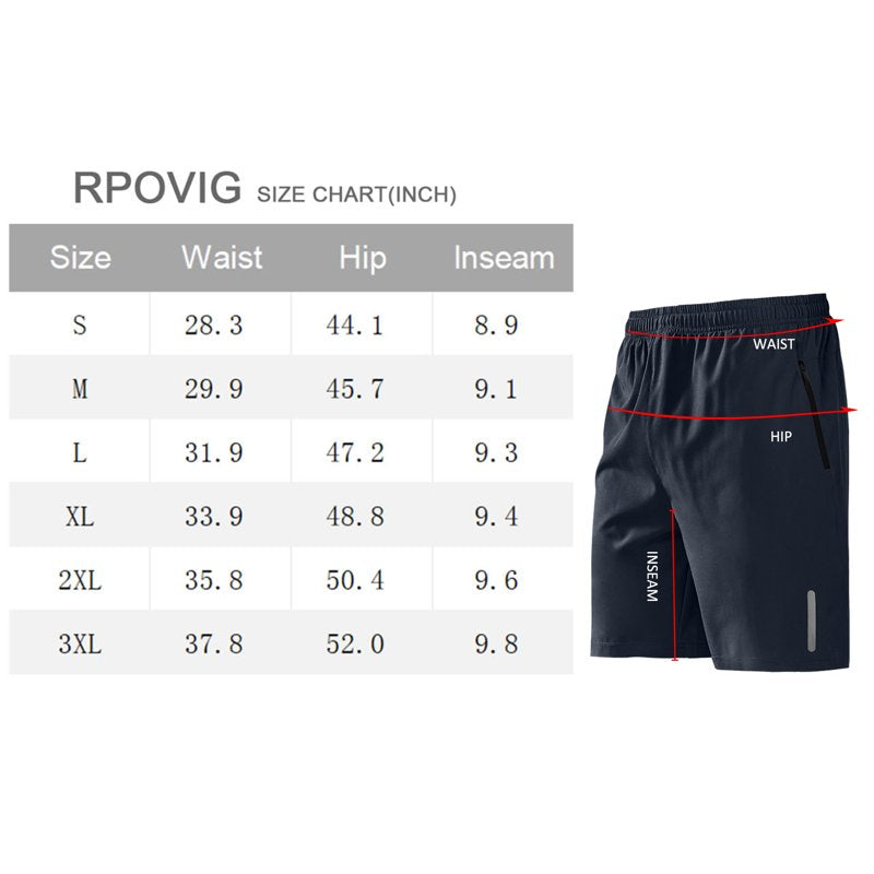Men's Athletic Shorts Set with Zipper Pockets - Quick Dry Workout & Sports