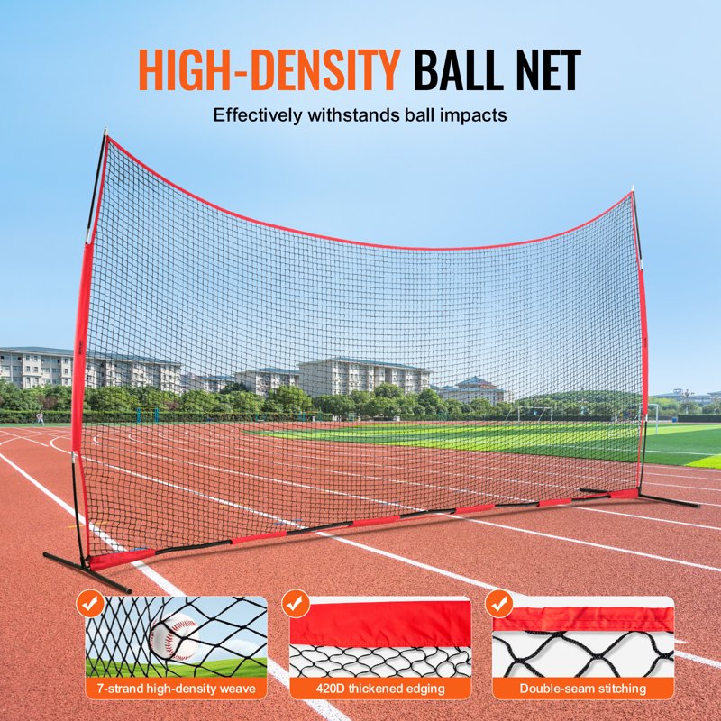 20x10 ft Baseball Softball Barrier Net - Portable Practice Backstop with Carry Bag
