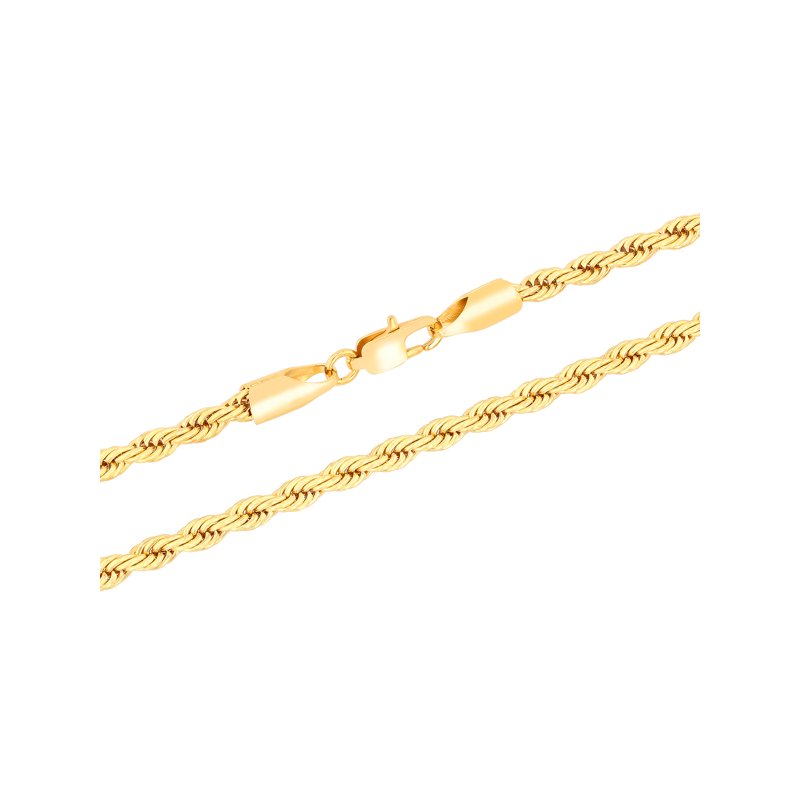Men's Gold-Tone Stainless Steel Rope Link Necklace 24 Inch Jewelry
