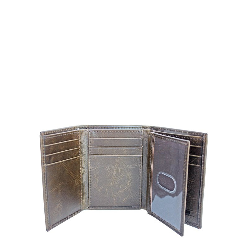 Men's Genuine Leather Trifold Wallet with RFID Protection - Multiple Colors