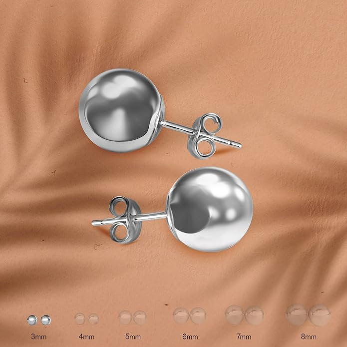 Premium 14K Gold Ball Stud Earrings for Women - Hypoallergenic & Elegant