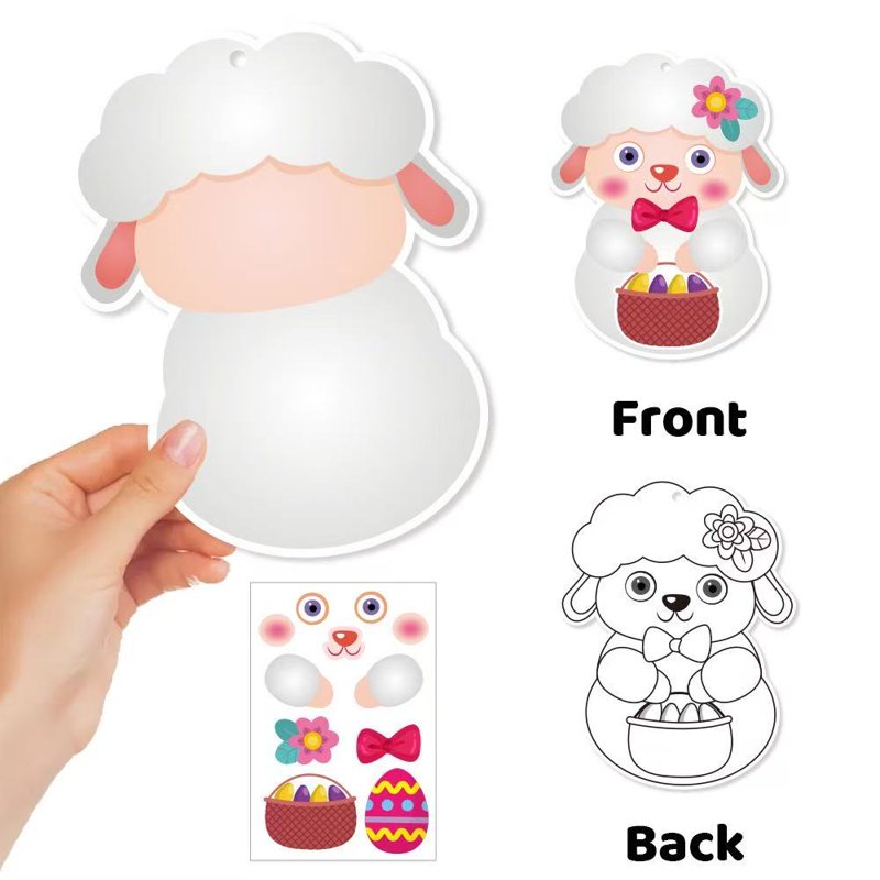 120-Piece Easter Craft Kit for Kids - Decorations, Cards & Ribbons