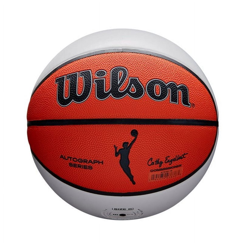 Wilson WNBA Autograph Basketball - 28.5 Inch White & Orange Display Trophy Ball