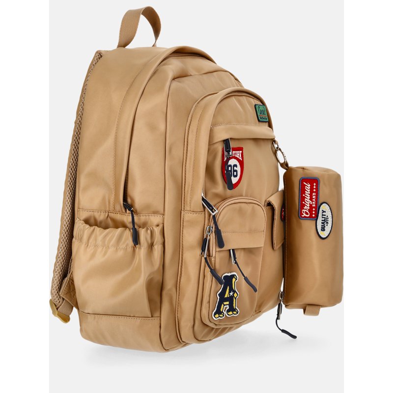 Girls Cargo Backpack with Pouch - Trendy Street Style School Bag
