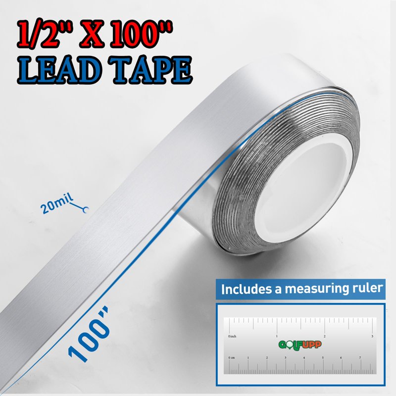 1/2in x 100in Lead Tape for Swing Weight - 0.5 g/inch Adhesive Tape for Golf Tennis Pickleball