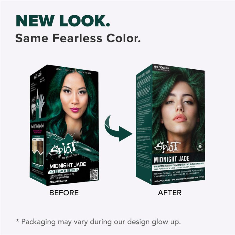 Vegan Semi-Permanent Hair Dye Kit for Brunettes - Bold Green Shades