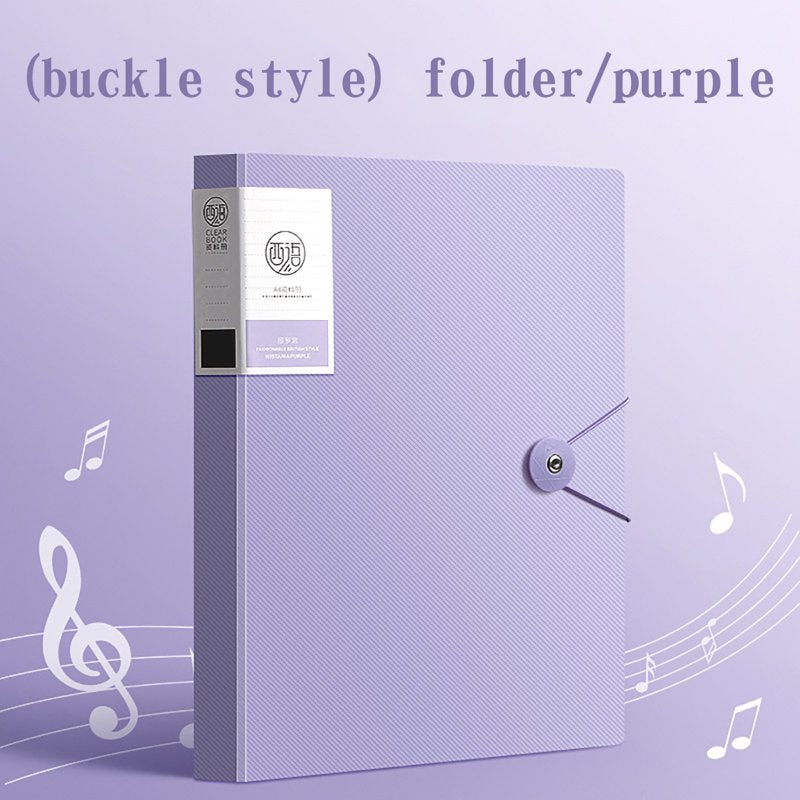 A4 Plastic Binder with 30 Transparent Sleeves - Portfolio Folder for Certificates, Photos, and Documents