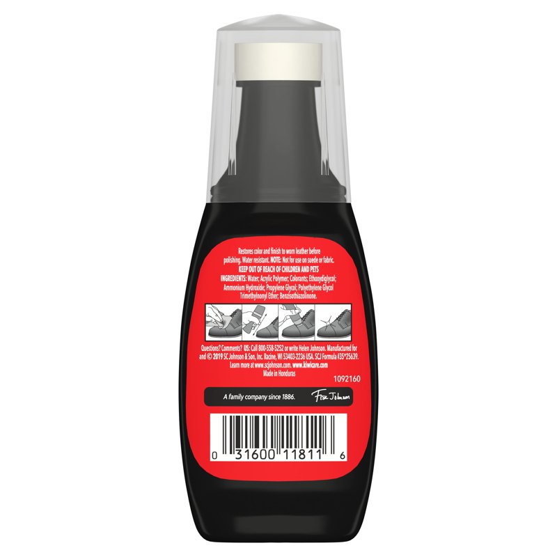 Leather Dye Kit with Sponge Applicator - Water Resistant Black Shoe & Leather Color Restoration