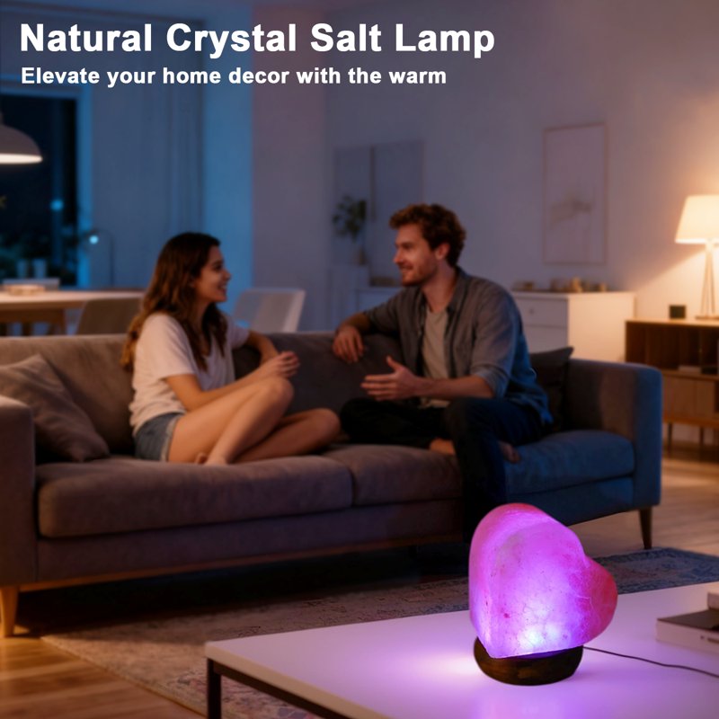 6.3-Inch Himalayan Salt Lamp with Dimmable LED, Home Decor, 1.5lbs