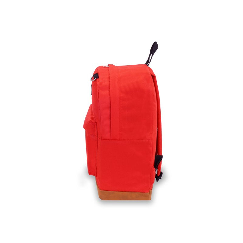 Suede Bottom Backpack with Large Main Compartment and Front Pocket