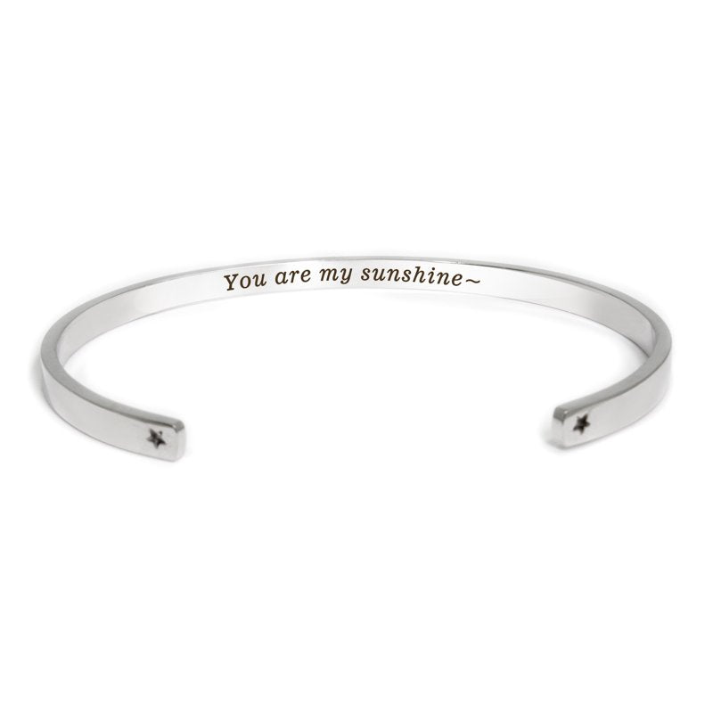 Adjustable Silver Stainless Steel Cuff Bracelet Mother's Day Gift Set