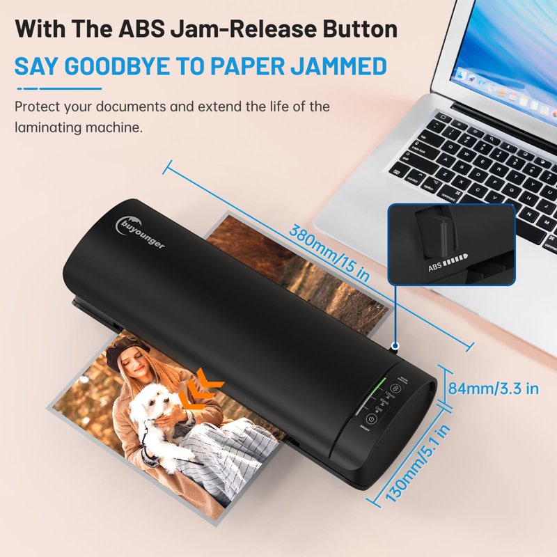 A4 Laminator Machine with 20 Pouches Hot Cold 9-Inch Personal Laminator for Home Office School