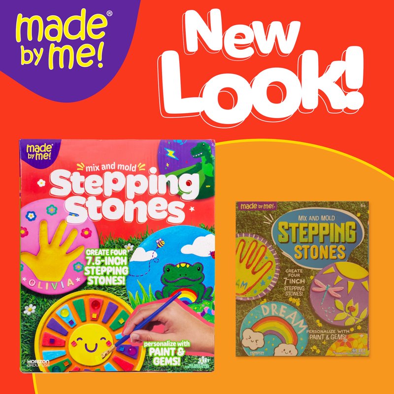 DIY Garden Stepping Stones Craft Kit - 4 Pack, Customize & Decorate