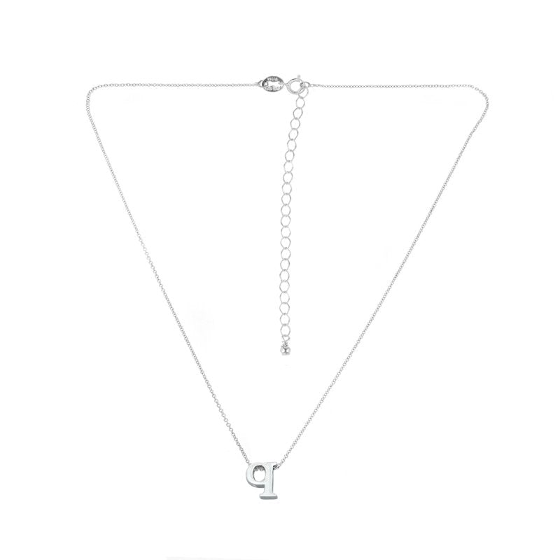 Sterling Silver Letter Initial Necklace 15 Inch Chain with Extender - Customizable