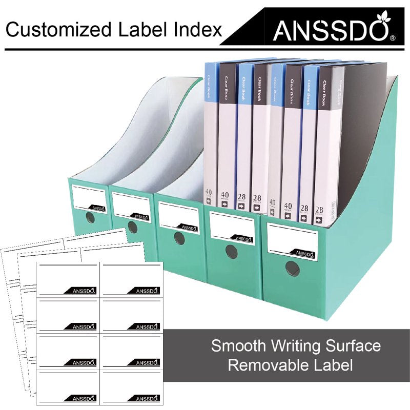 12 Pack Cardboard Magazine Holders - Foldable Desk File Organizers for Office & School
