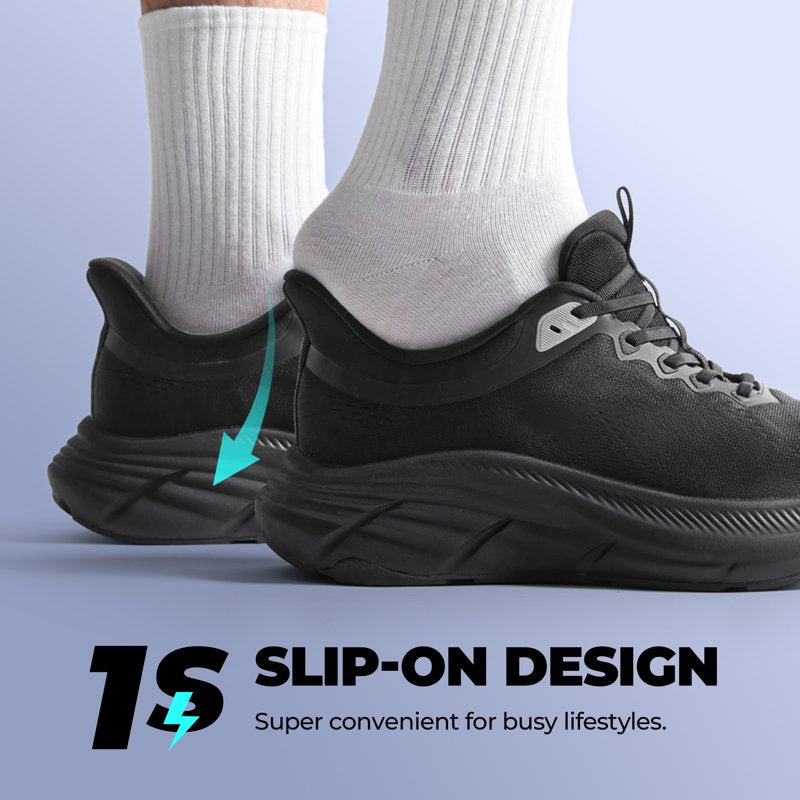 Men's Slip-On Walking Shoes with Cushioning Non-Slip Outsole Athletic Sneakers