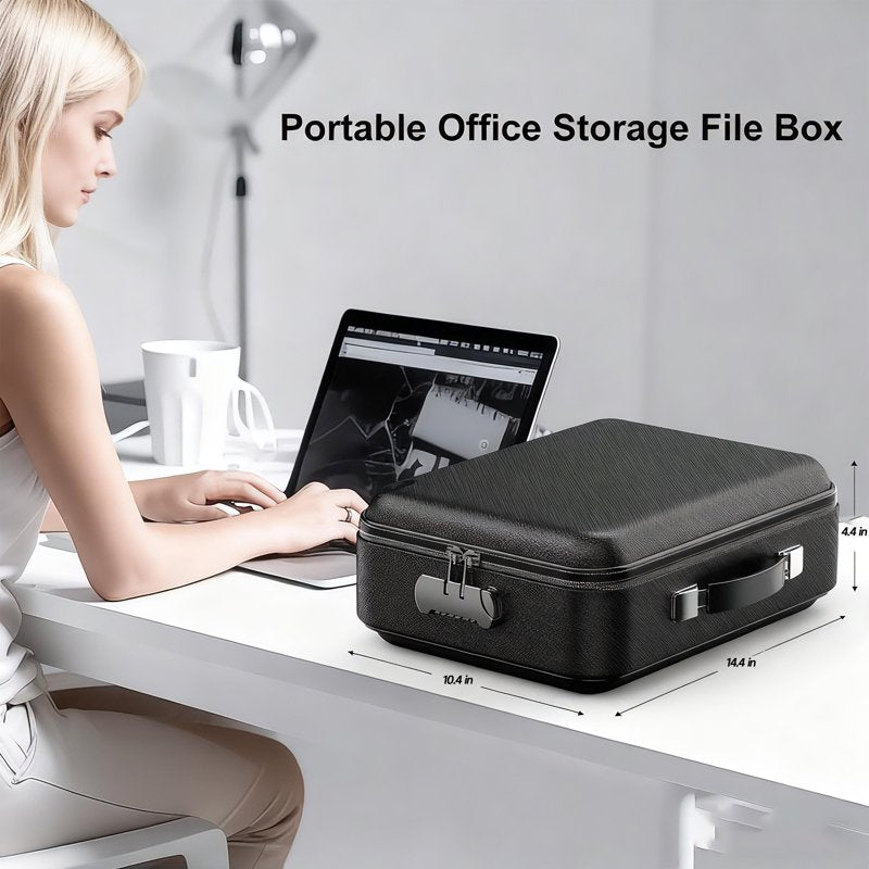 Fireproof Water-Resistant Document Safe Box with Lock and Organizer