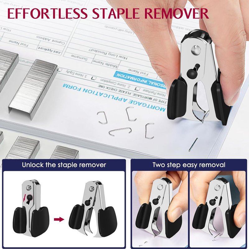 Heavy Duty Metal Stapler for 50 Sheets with Staples & Remover - Full Strip Office Tool
