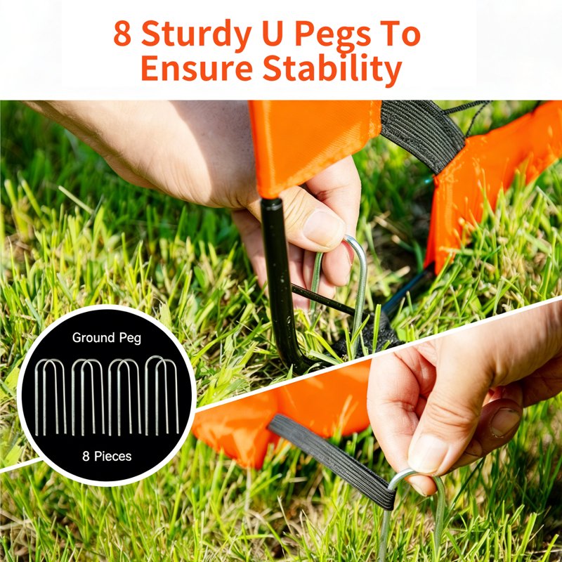 2 Pack Portable 4x3 ft Soccer Goals for Backyard Training – Includes Frame, Net, Stakes & Storage Bag
