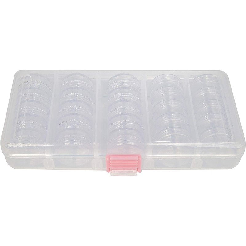 Stackable Bead Storage Case with 25 Removable Jars and Lids