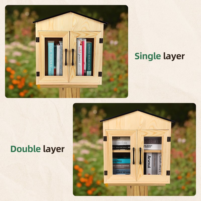 Outdoor Community Library Box for Book Sharing and Literacy