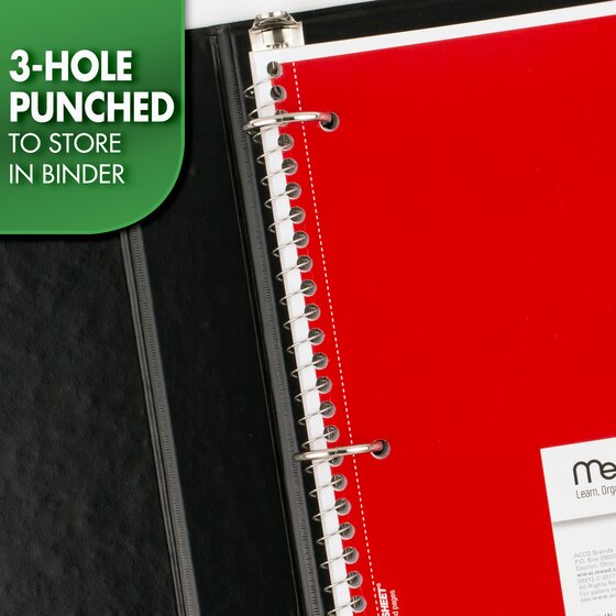 Spiral Notebook with Graph Ruling - 1 Subject, 100 Sheets, 10.5 x 7.5 inches, Black