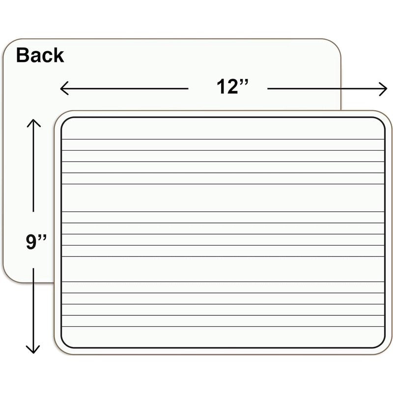 Double Sided Music Staff Whiteboard Pack - 9x12 Inch, 5-Pack for Music Practice
