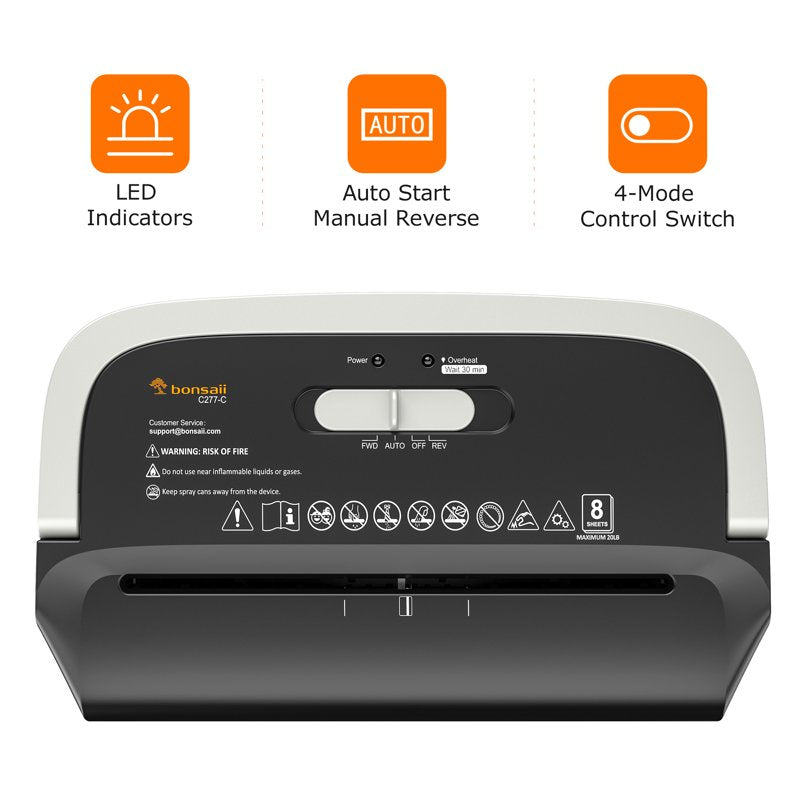 8-Sheet Cross Cut Paper Shredder for Home Office Security & Privacy