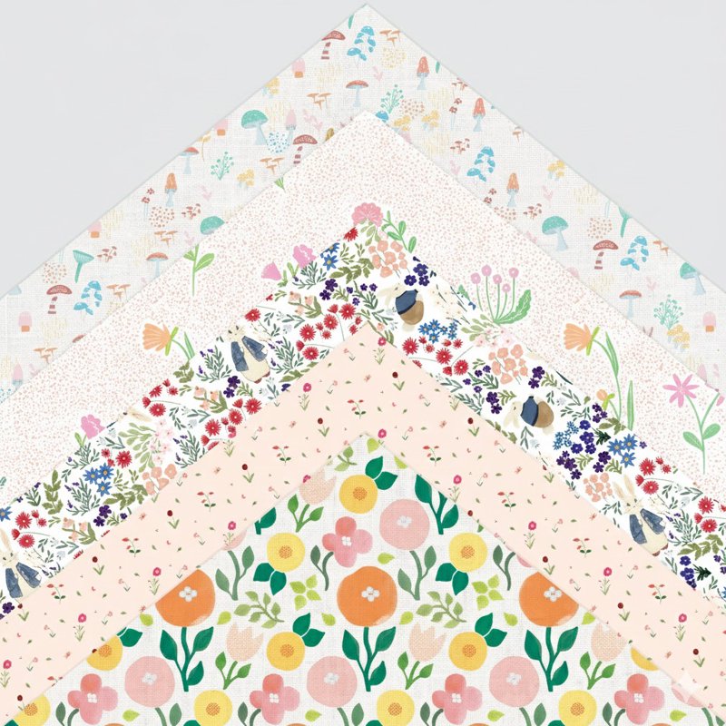 Garden Flower Scrapbook Paper Pad - 50 Sheets, 25 Designs, 12x12 Inches