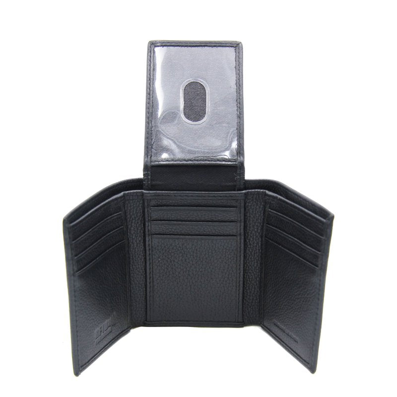 Men's RFID Protected Leather Trifold Wallet - Black