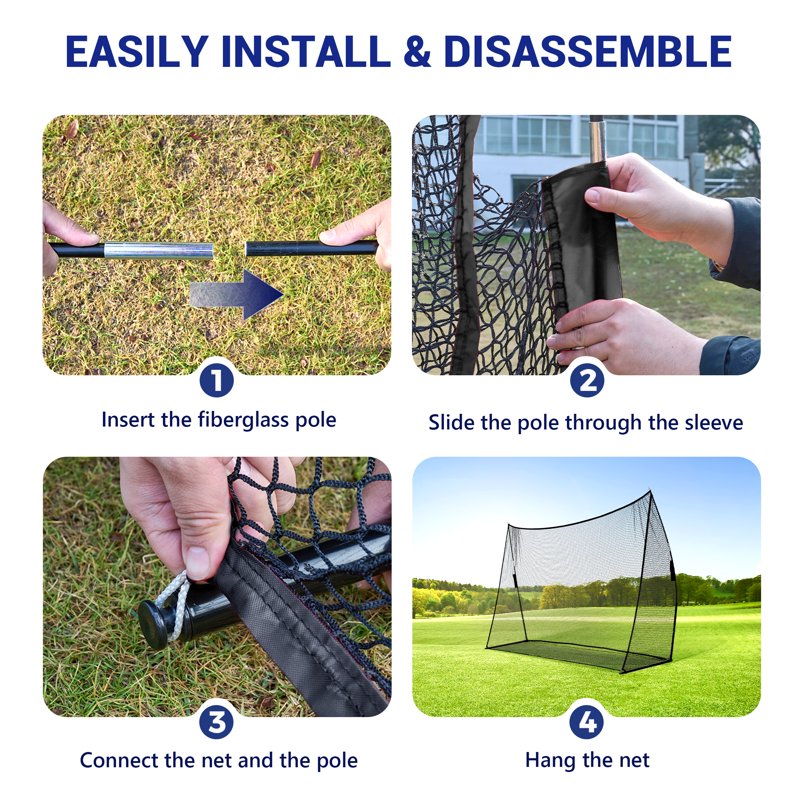 Golf Practice Net with Target – 10x7 ft (Black) Indoor/Outdoor Driving Range