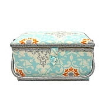 Multicolor Sewing Basket Kit with 116 Pieces, Organizer, Youthful Print