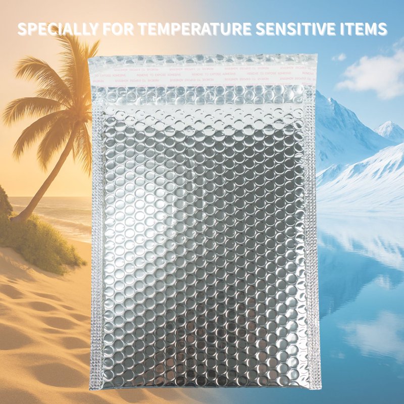50 Pack Insulated Silver Metallic Bubble Mailers - Self Seal Padded Envelopes