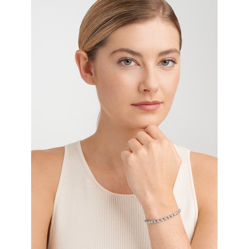 Diamond Accent Butterfly Charm Tennis Bracelet - 7.25 Inch Silver Gold Rose Gold
