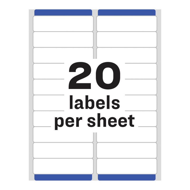 Avery Easy Peel Address Labels 1 x 4 Inches White 5000 Pack