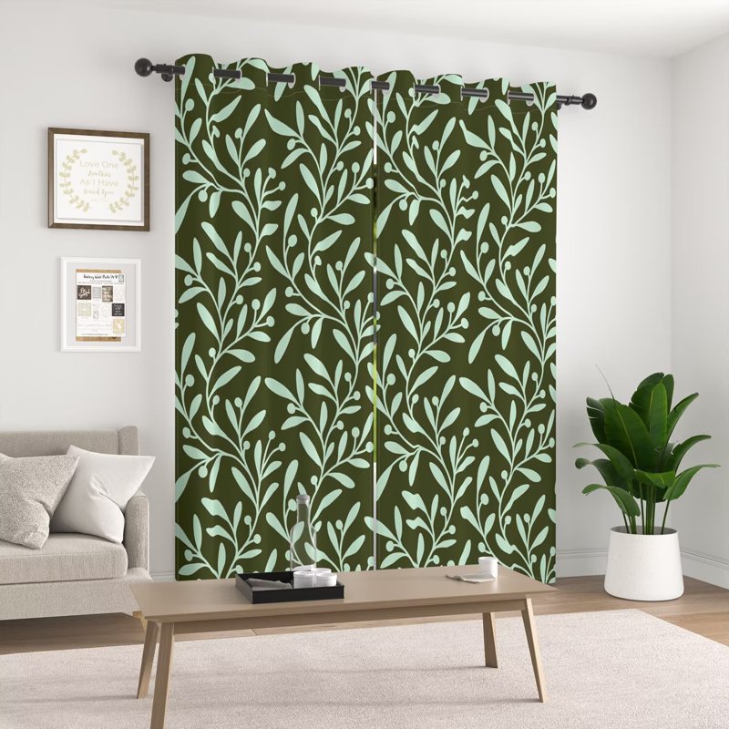 Room Darkening Blackout Curtains with Grommet Top - Insulated Window Drapes, 2 Panels Set